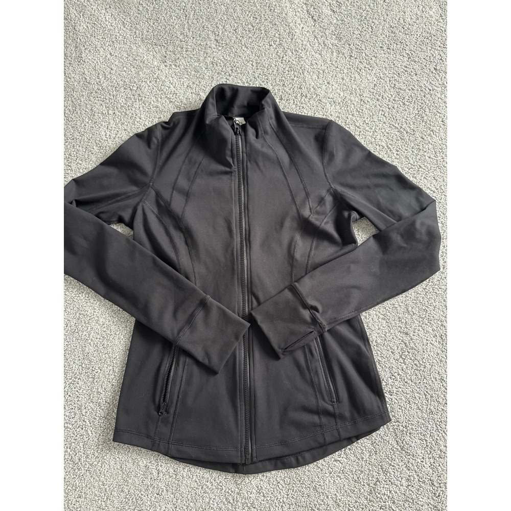90 Degree By Reflex Jetsetter Track Jacket Black Full Zip Thumbhole Pockets Soft